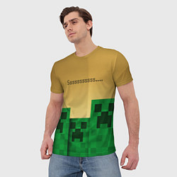 Футболка мужская Minecraft Sssss, цвет: 3D-принт — фото 2