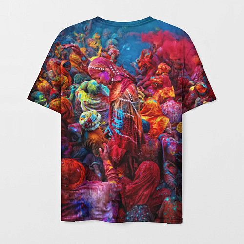 Мужская футболка Индуистский фестиваль красок / 3D-принт – фото 2