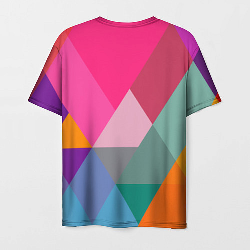 Мужская футболка Разноцветные полигоны / 3D-принт – фото 2