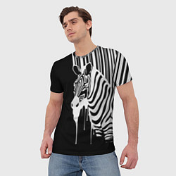 Футболка мужская Жидкая зебра, цвет: 3D-принт — фото 2