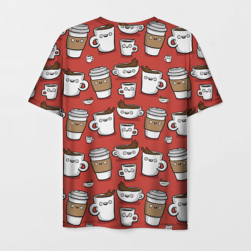 Мужская футболка Веселые чашки кофе / 3D-принт – фото 2