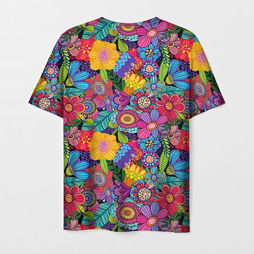 Мужская футболка Яркие цветы / 3D-принт – фото 2