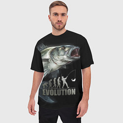 Футболка оверсайз мужская Эволюция рыбалки, цвет: 3D-принт — фото 2