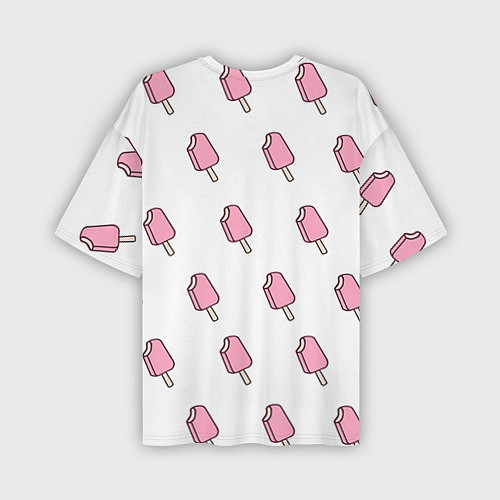 Мужская футболка оверсайз Мороженое розовое / 3D-принт – фото 2