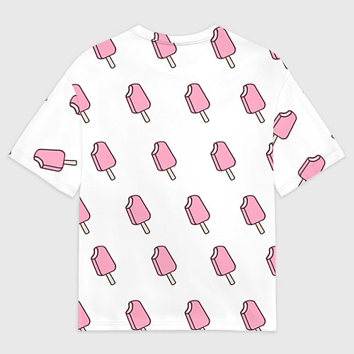 Мужская футболка оверсайз Мороженое розовое / 3D-принт – фото 2