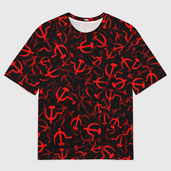 Футболка оверсайз мужская Серп и молот 2, цвет: 3D-принт