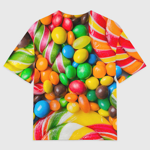 Мужская футболка оверсайз Сладкие конфетки / 3D-принт – фото 2