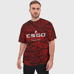 Футболка оверсайз мужская Cs:go - Crimson Web Style Factory New Кровавая пау, цвет: 3D-принт — фото 2