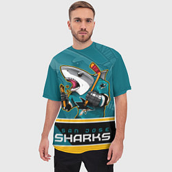 Футболка оверсайз мужская San Jose Sharks, цвет: 3D-принт — фото 2