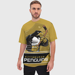 Футболка оверсайз мужская Pittsburgh Penguins, цвет: 3D-принт — фото 2