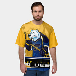 Футболка оверсайз мужская St. Louis Blues, цвет: 3D-принт — фото 2