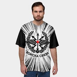 Футболка оверсайз мужская Войска связи, цвет: 3D-принт — фото 2
