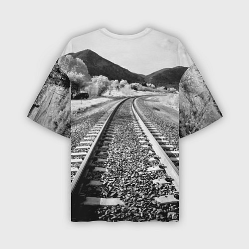 Мужская футболка оверсайз Железная дорога / 3D-принт – фото 2