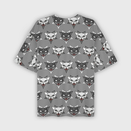 Мужская футболка оверсайз Злые котики / 3D-принт – фото 2