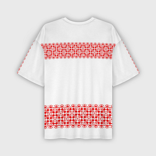 Мужская футболка оверсайз Славянский орнамент (на белом) / 3D-принт – фото 2