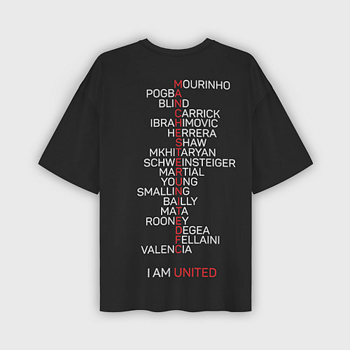 Мужская футболка оверсайз Manchester United team / 3D-принт – фото 2