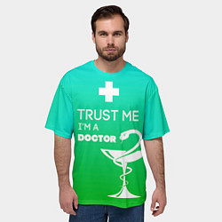 Футболка оверсайз мужская Trust me, i'm a doctor, цвет: 3D-принт — фото 2