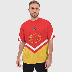 Футболка оверсайз мужская NHL: Calgary Flames, цвет: 3D-принт — фото 2