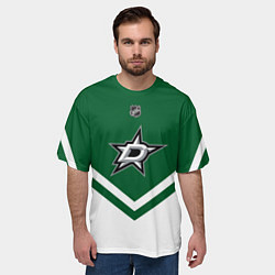 Футболка оверсайз мужская NHL: Dallas Stars, цвет: 3D-принт — фото 2