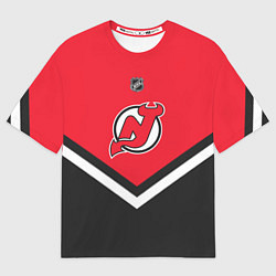 Футболка оверсайз мужская NHL: New Jersey Devils, цвет: 3D-принт