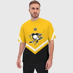 Футболка оверсайз мужская NHL: Pittsburgh Penguins, цвет: 3D-принт — фото 2