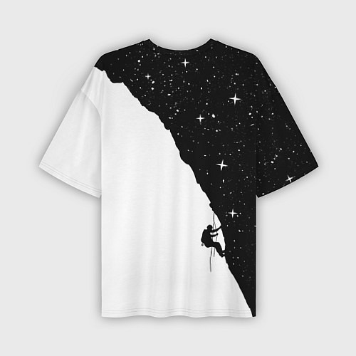 Мужская футболка оверсайз Ночной скалолаз / 3D-принт – фото 2