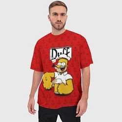 Футболка оверсайз мужская Duff Beer, цвет: 3D-принт — фото 2