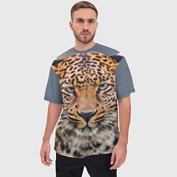 Футболка оверсайз мужская Грустный леопард, цвет: 3D-принт — фото 2