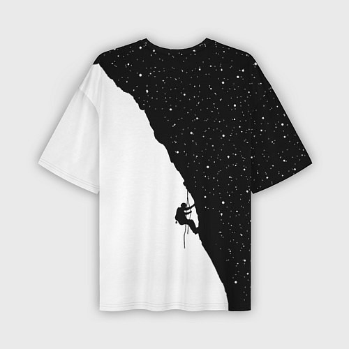 Мужская футболка оверсайз Ночной скалолаз / 3D-принт – фото 2