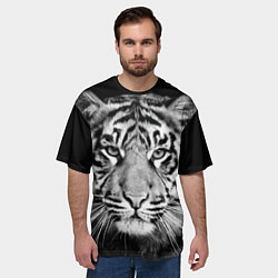 Футболка оверсайз мужская Мордочка тигра, цвет: 3D-принт — фото 2