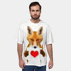 Футболка оверсайз мужская Влюбленная лиса, цвет: 3D-принт — фото 2