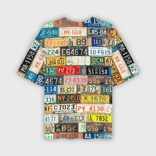 Мужская футболка оверсайз Автомобильные номера мира / 3D-принт – фото 2
