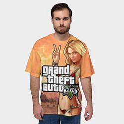 Футболка оверсайз мужская GTA V, цвет: 3D-принт — фото 2