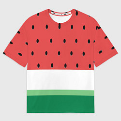 Футболка оверсайз мужская Сочный арбуз, цвет: 3D-принт