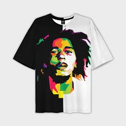 Футболка оверсайз мужская Bob Marley: Colors, цвет: 3D-принт