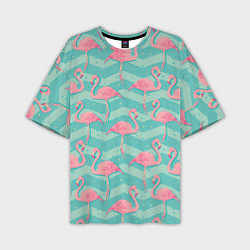 Футболка оверсайз мужская Flamingo Pattern, цвет: 3D-принт