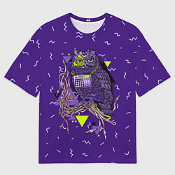 Футболка оверсайз мужская Сова хипстер, цвет: 3D-принт