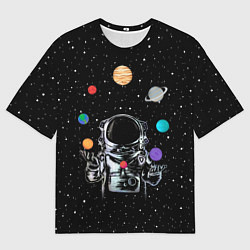 Мужская футболка оверсайз Космический жонглер