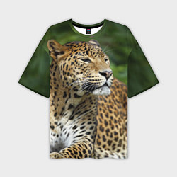 Мужская футболка оверсайз Лик леопарда