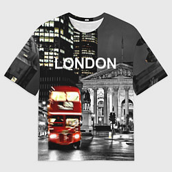 Мужская футболка оверсайз Лондон - ночной автобус