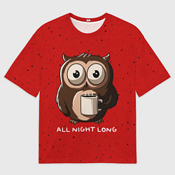 Футболка оверсайз мужская Ночная сова, цвет: 3D-принт