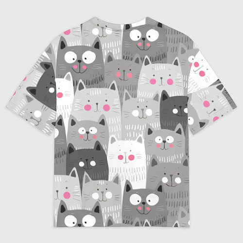 Мужская футболка оверсайз Котейки 2 / 3D-принт – фото 2