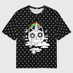 Мужская футболка оверсайз Магический котик