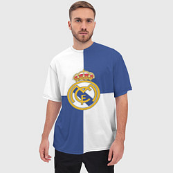 Футболка оверсайз мужская Real Madrid: Blue style, цвет: 3D-принт — фото 2
