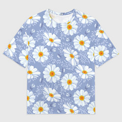 Футболка оверсайз мужская Нежные ромашки, цвет: 3D-принт