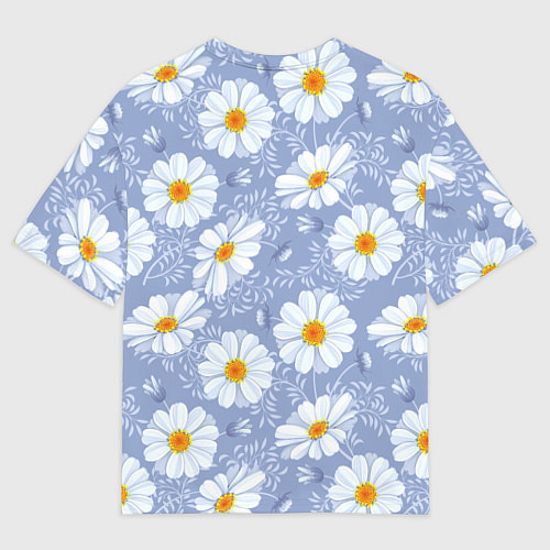 Мужская футболка оверсайз Нежные ромашки / 3D-принт – фото 2