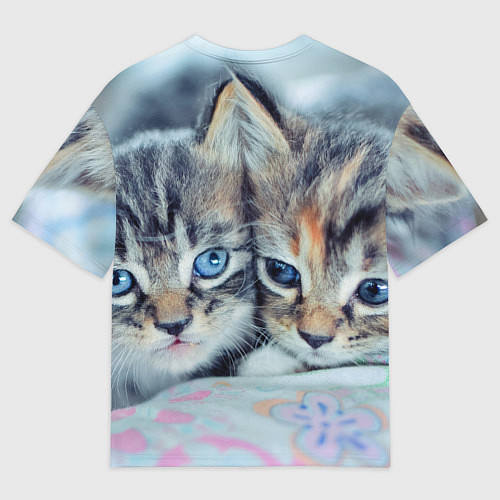 Мужская футболка оверсайз Котята / 3D-принт – фото 2