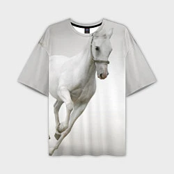 Мужская футболка оверсайз Белый конь