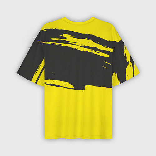 Мужская футболка оверсайз Чёрно-жёлтый / 3D-принт – фото 2