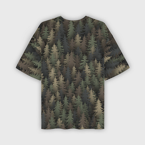 Мужская футболка оверсайз Лесной камуфляж / 3D-принт – фото 2